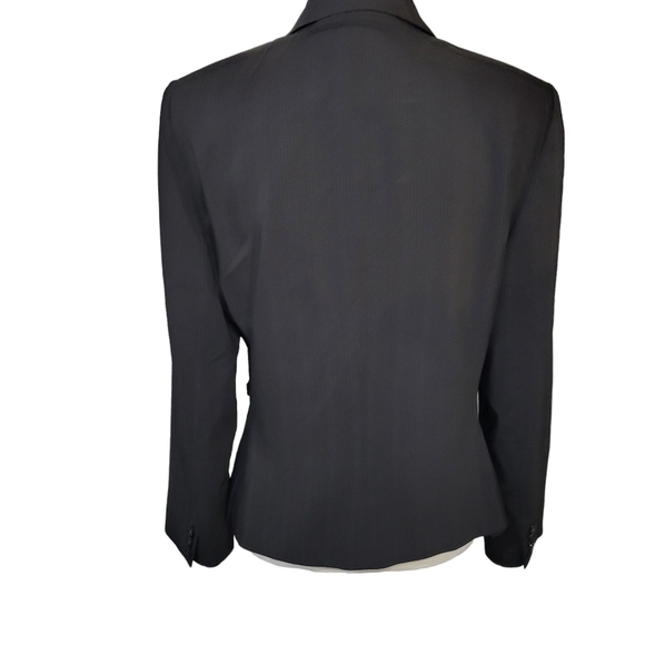 Tahari women's black pin striped blazer with bows on pockets size 10 - Picture 5 of 9